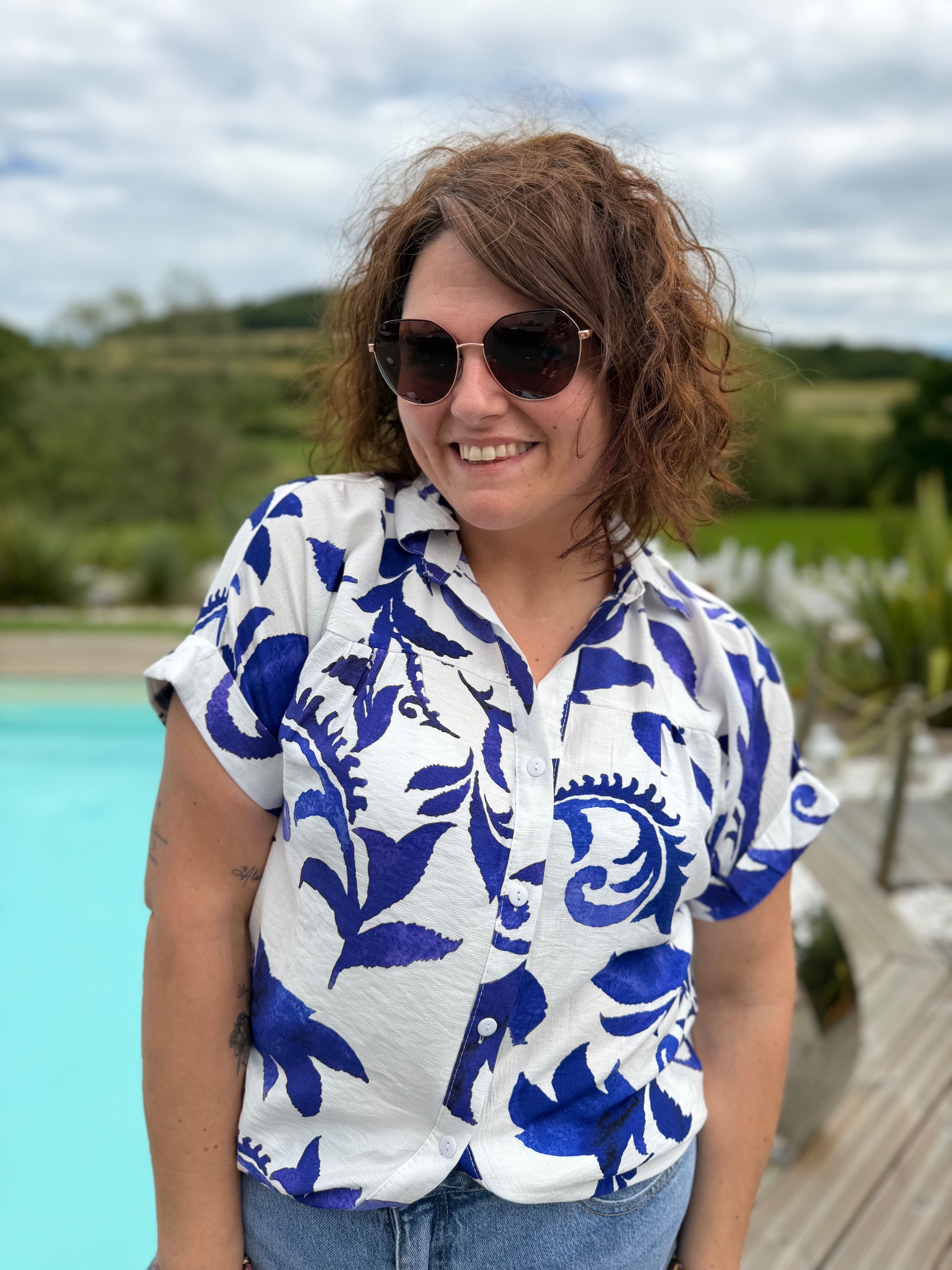 Chemisier Léa bleu