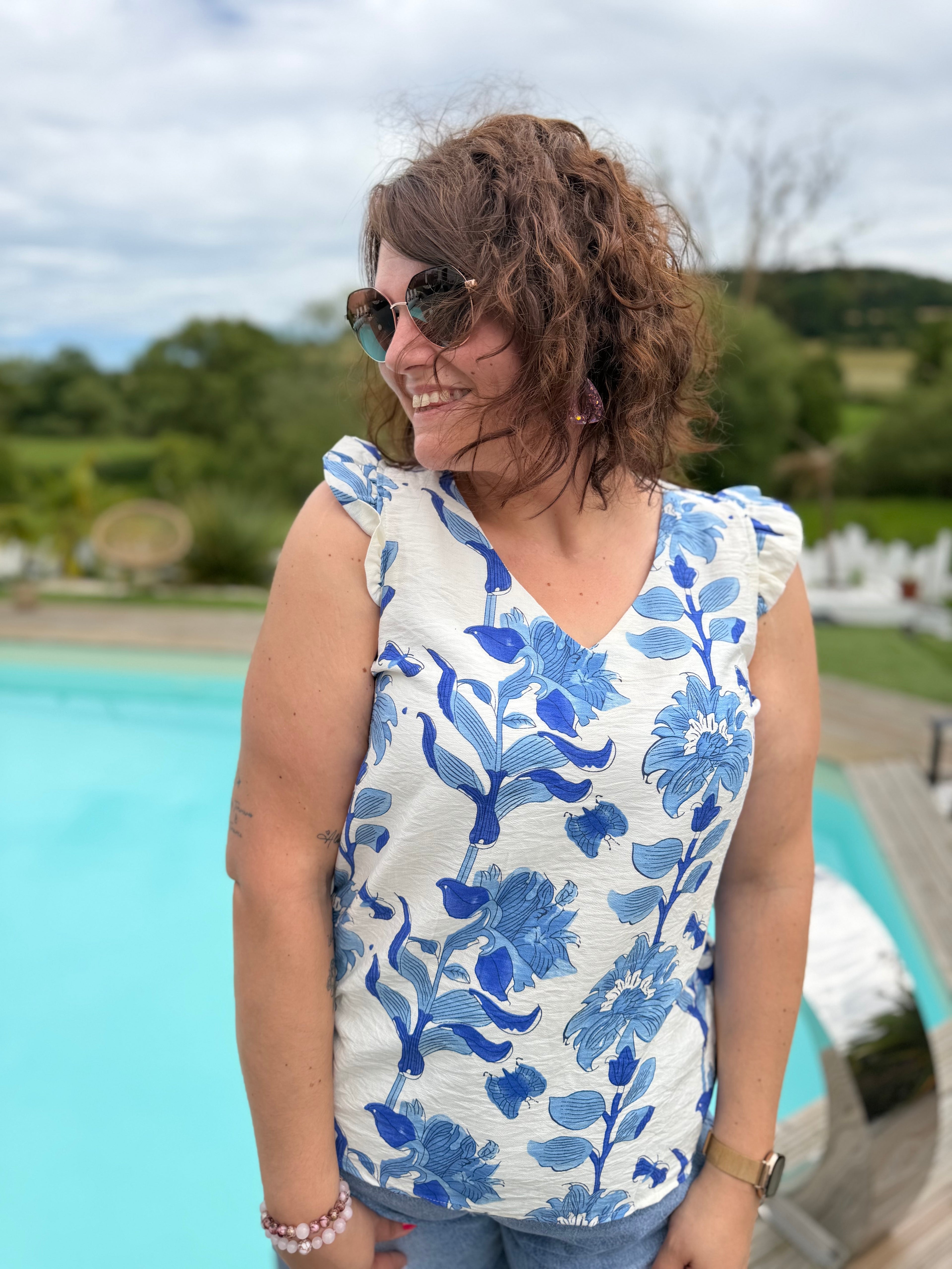 Blouse Ornella bleu